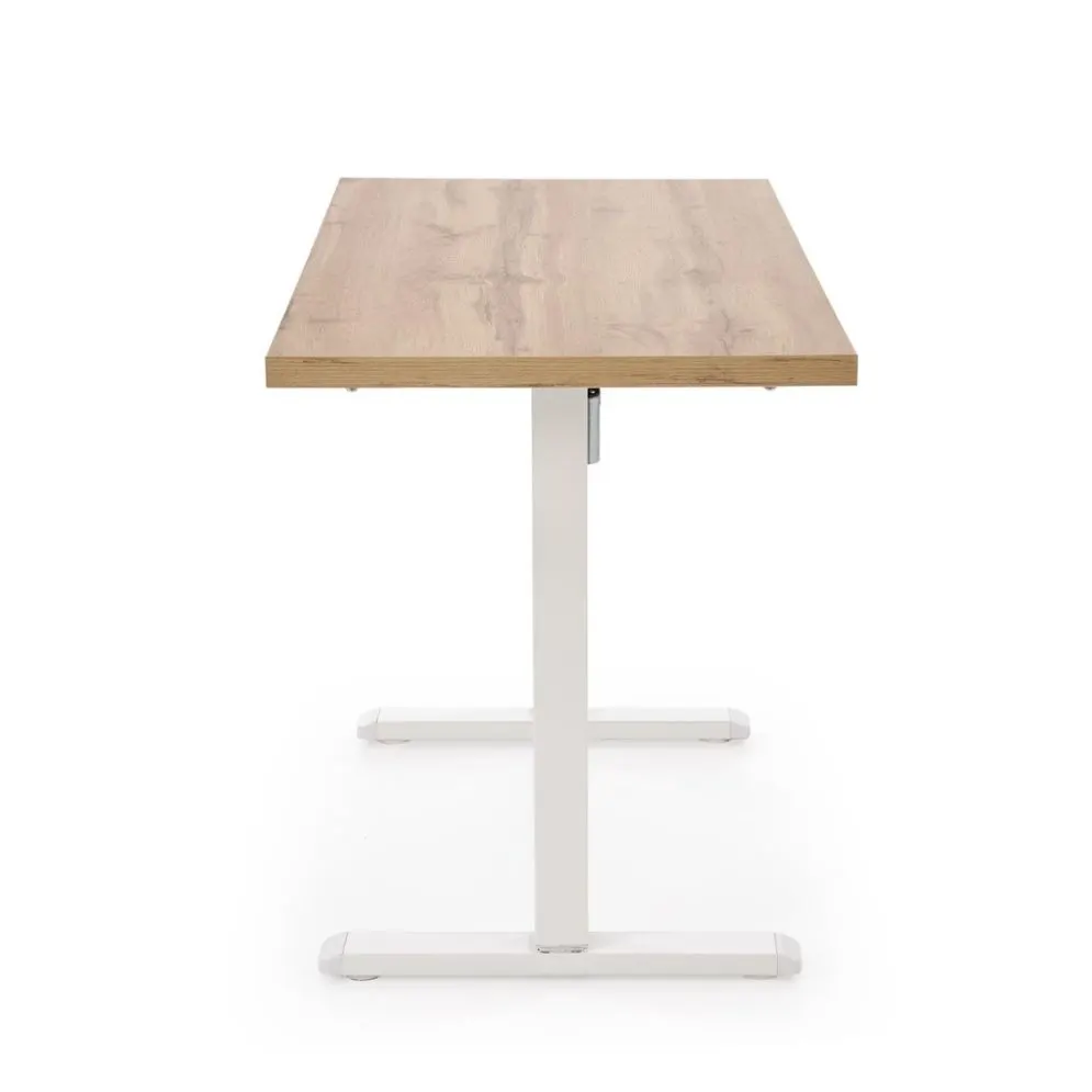 Biurko do pracy B54 120x60cm dąb artisan/białe z regulacją wysokości I sklep meblowy MIRAT.