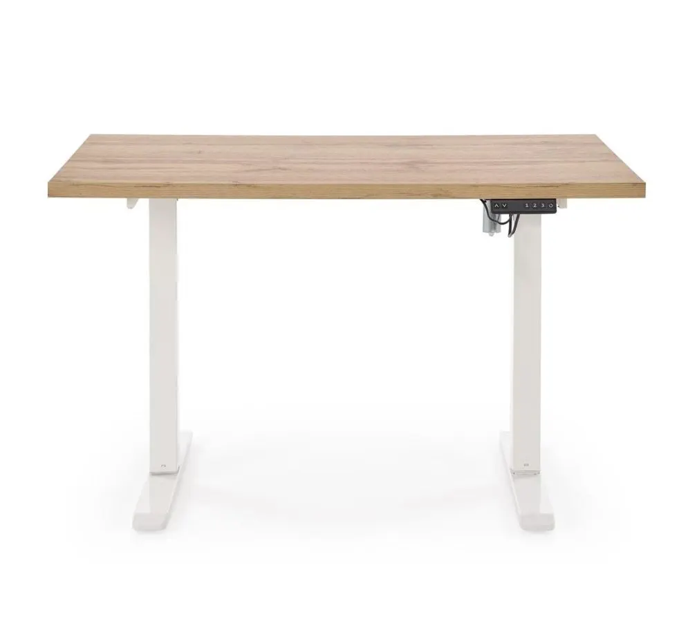 Biurko do pracy B54 120x60cm dąb artisan/białe z regulacją wysokości I sklep meblowy MIRAT.