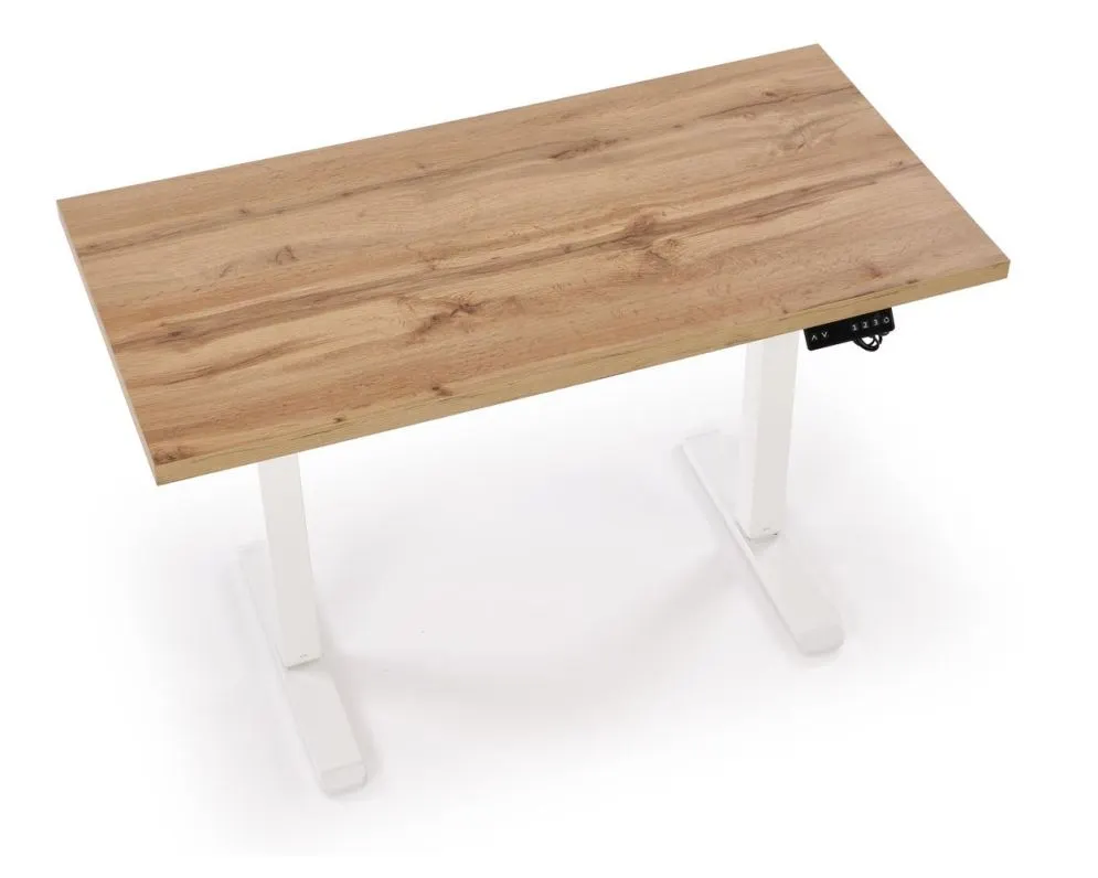 Biurko do pracy B54 120x60cm dąb artisan/białe z regulacją wysokości I sklep meblowy MIRAT.