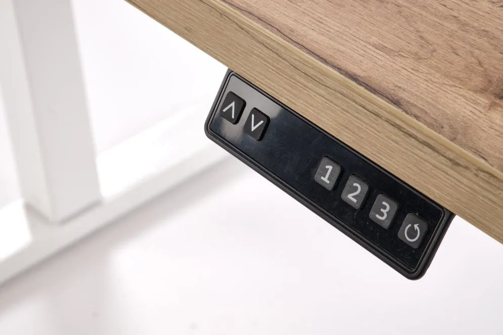 Biurko do pracy B54 120x60cm dąb artisan/białe z regulacją wysokości I sklep meblowy MIRAT.