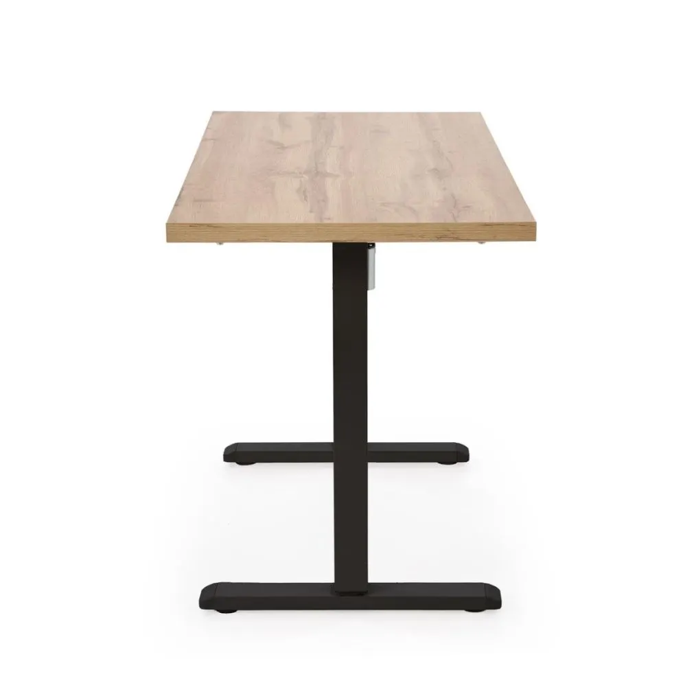 Metalowe biurko B54 120x60cm dąb artisan/czarne z regulacją wysokości I sklep meblowy MIRAT.