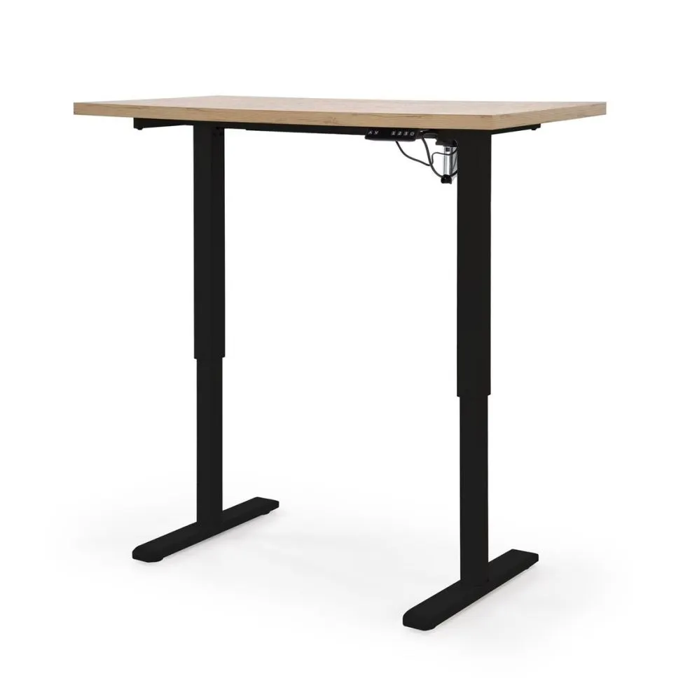 Metalowe biurko B54 120x60cm dąb artisan/czarne z regulacją wysokości I sklep meblowy MIRAT.