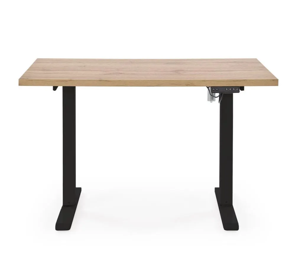 Metalowe biurko B54 120x60cm dąb artisan/czarne z regulacją wysokości I sklep meblowy MIRAT.