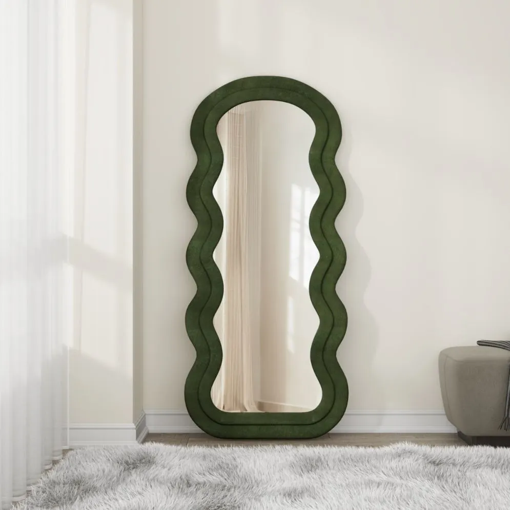 Lustro stojące lub wiszące CONFETTO 70x160cm oliwkowe tapicerowane I sklep meblowy MIRAT.