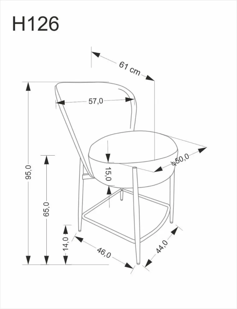 Hoker niski H126 VELVET szary loftowy I sklep meblowy MIRAT.