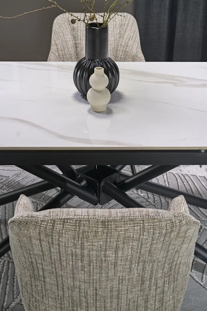 Stół rozkładany VITORINO 160(220)x90 biały marmur glamour I sklep meblowy MIRAT.