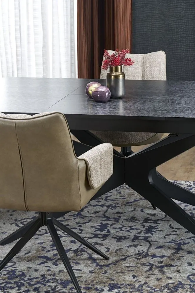 Stół rozkładany SANDRO 180(240)x100 czarny loftowy I sklep meblowy MIRAT. styl LOFT