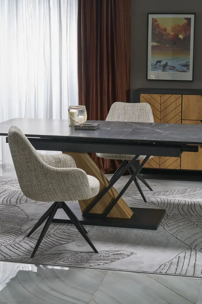 Krzesło tapicerowane K564 beżowe obracane do salonu I sklep meblowy MIRAT.