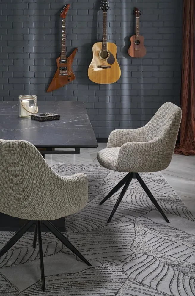 Krzesło tapicerowane K564 beżowe obracane do salonu I sklep meblowy MIRAT.