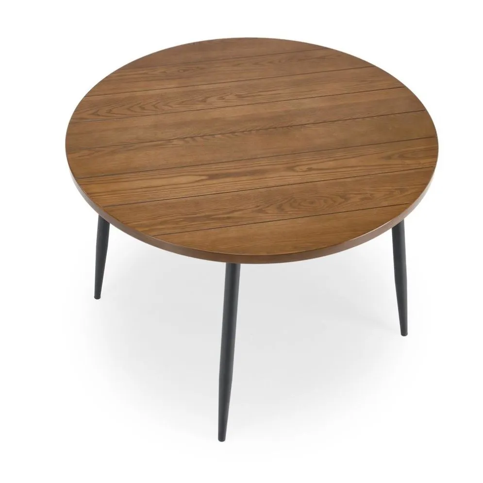 Stół okrągły BARRY 105x105 orzechowy/czarny mały I sklep meblowy MIRAT.