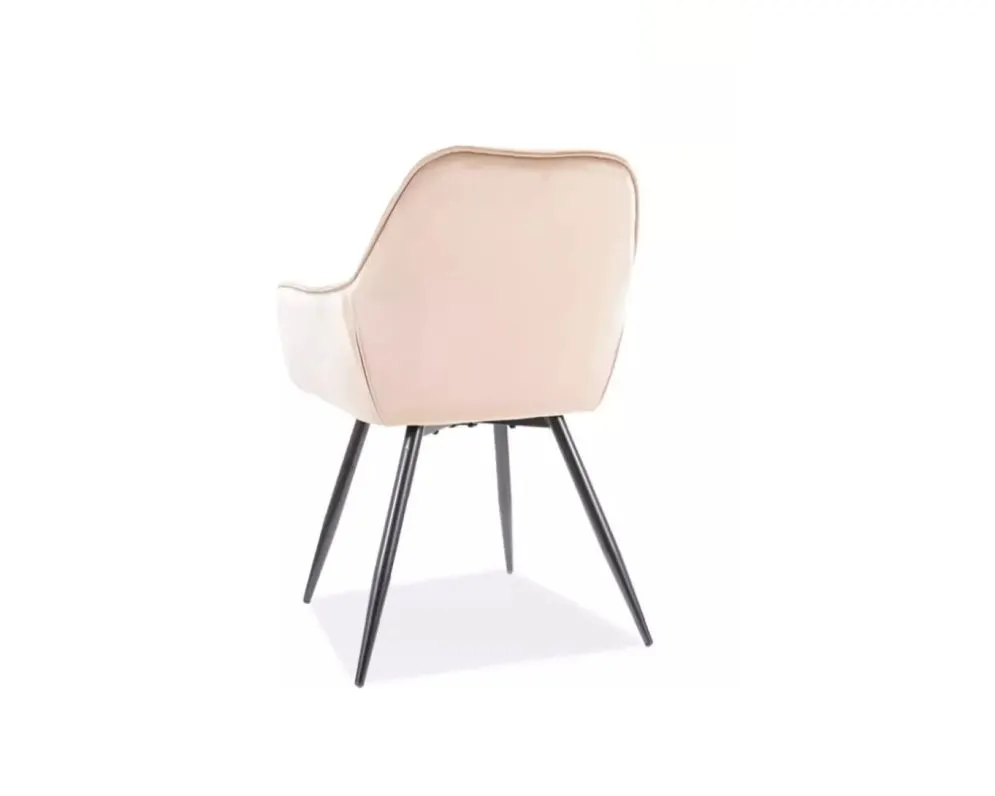 Krzesło CHERRY VELVET beżowe pikowane w stylu glamour | MIRAT. styl GLAMOUR