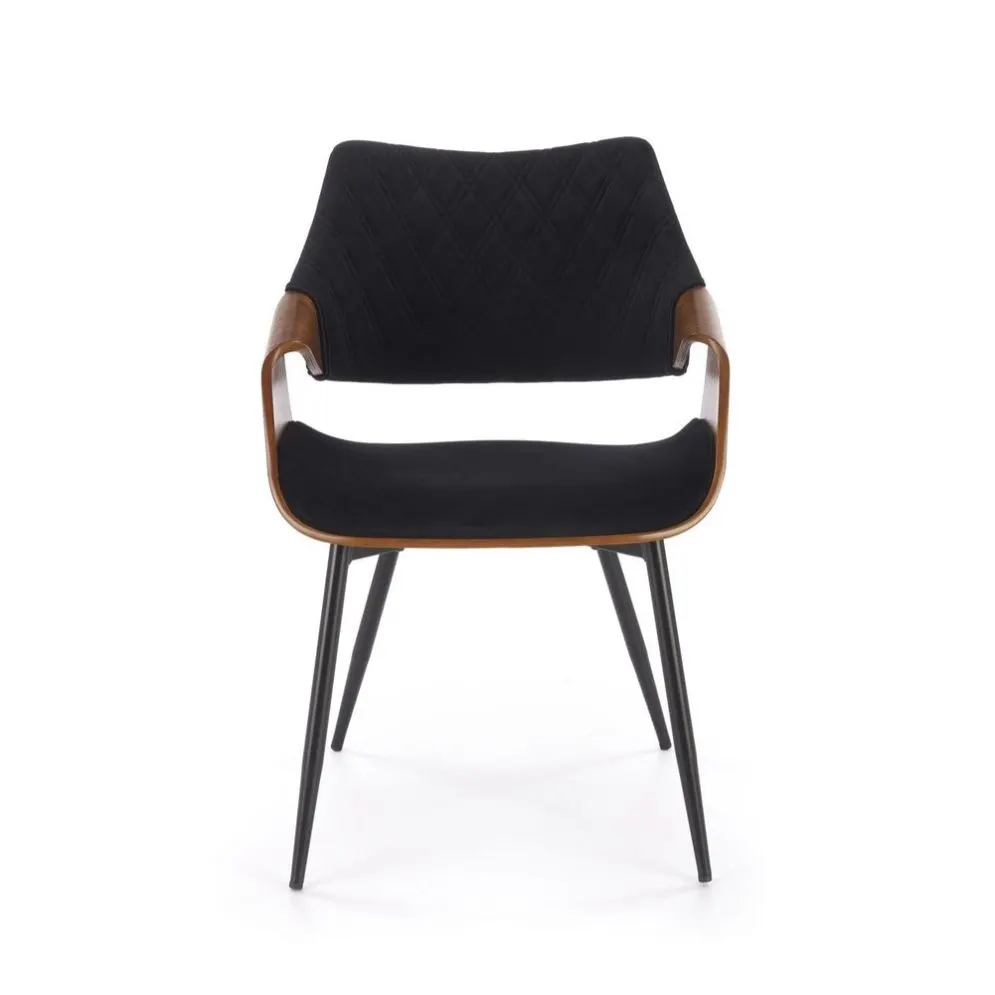 Krzesło tapicerowane K586 VELVET czarne/orzech welurowe I sklep meblowy MIRAT.