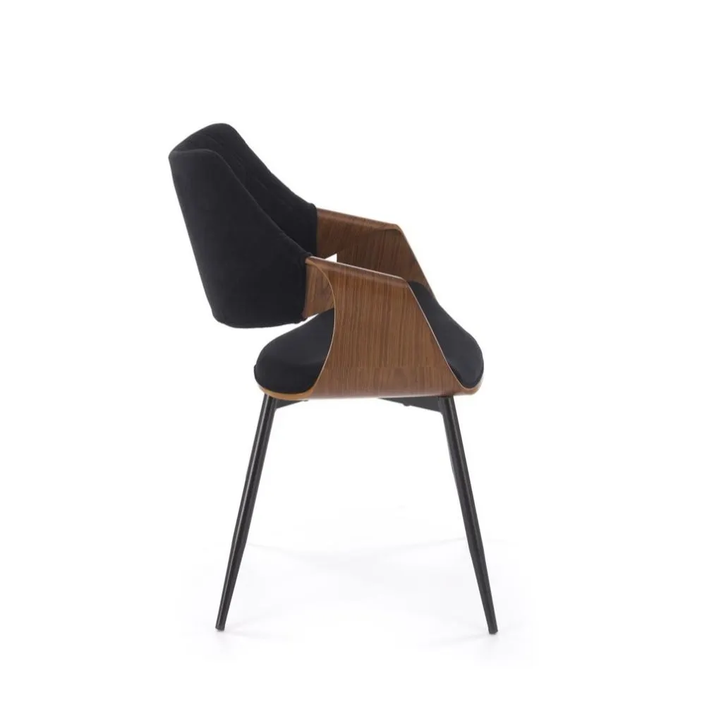 Krzesło tapicerowane K586 VELVET czarne/orzech welurowe I sklep meblowy MIRAT.