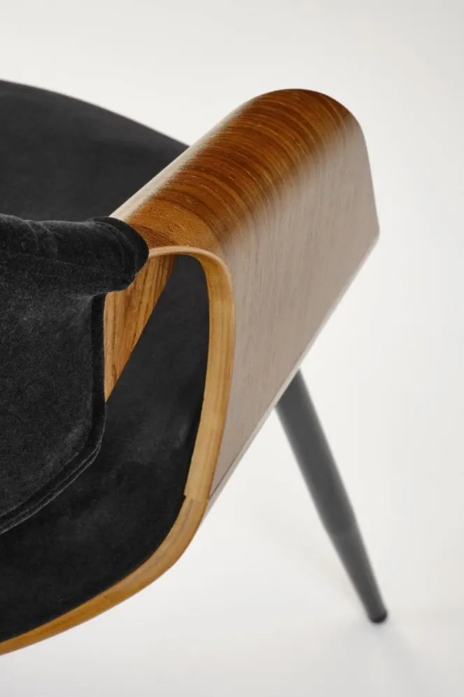 Krzesło tapicerowane K586 VELVET czarne/orzech welurowe I sklep meblowy MIRAT.