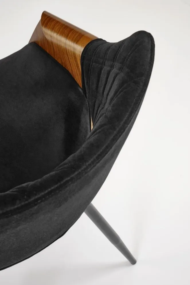 Krzesło tapicerowane K586 VELVET czarne/orzech welurowe I sklep meblowy MIRAT.