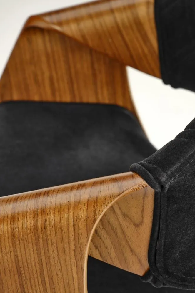 Krzesło tapicerowane K586 VELVET czarne/orzech welurowe I sklep meblowy MIRAT.