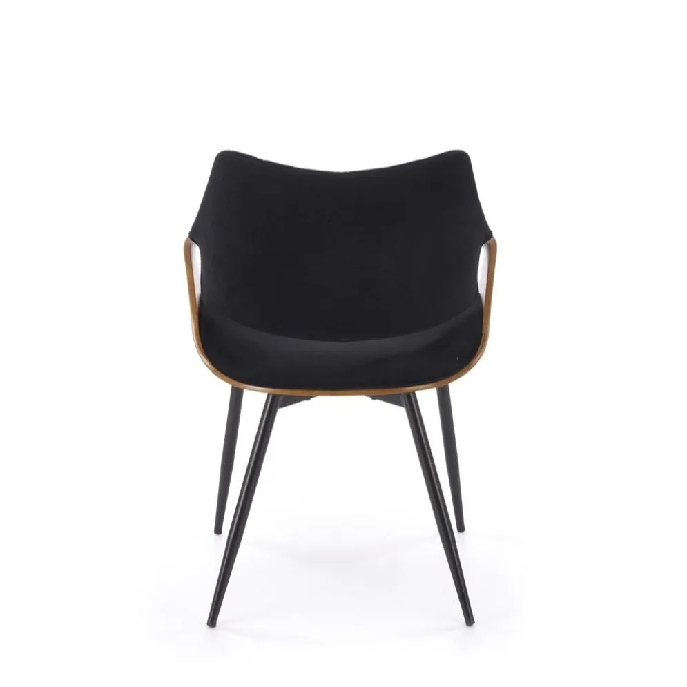 Krzesło tapicerowane K586 VELVET czarne/orzech welurowe I sklep meblowy MIRAT.