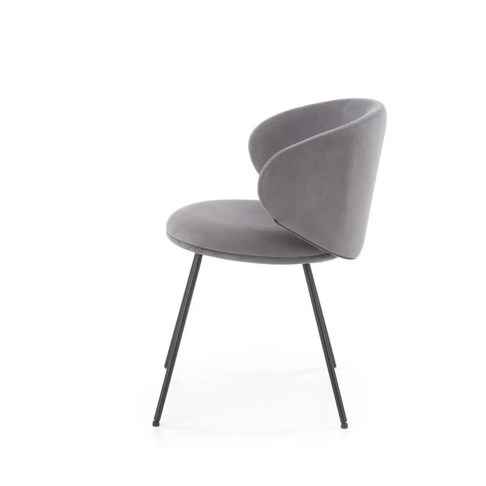 Krzesło tapicerowane K587 VELVET szare zaokrąglone I sklep meblowy MIRAT.