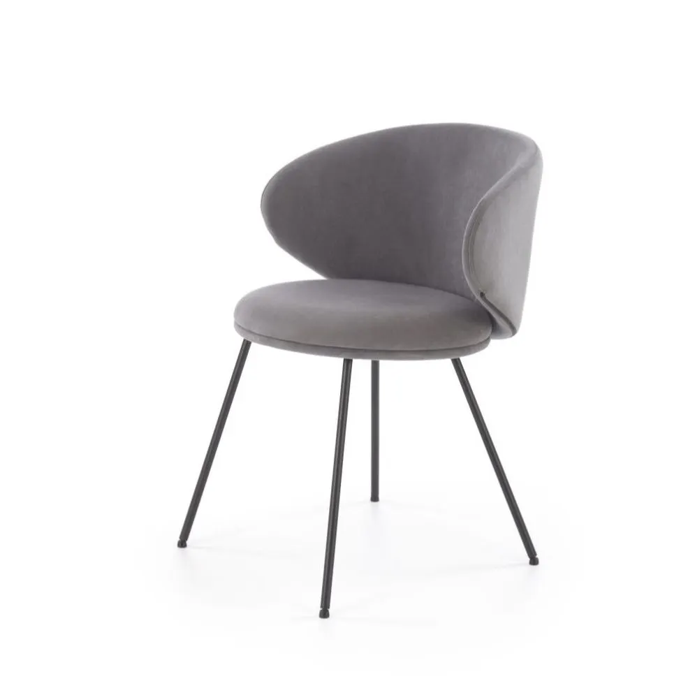 Krzesło tapicerowane K587 VELVET szare zaokrąglone I sklep meblowy MIRAT.