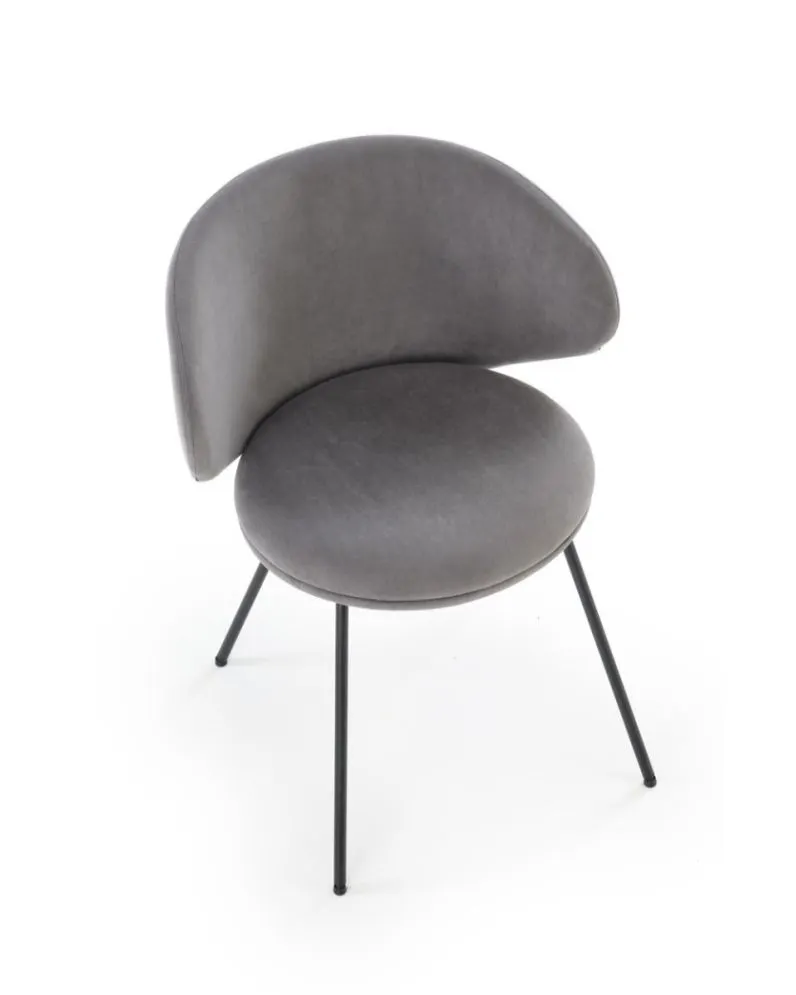 Krzesło tapicerowane K587 VELVET szare zaokrąglone I sklep meblowy MIRAT.