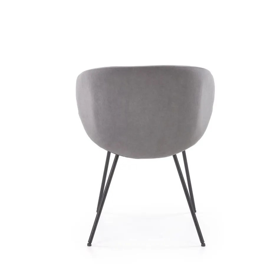 Krzesło tapicerowane K587 VELVET szare zaokrąglone I sklep meblowy MIRAT.