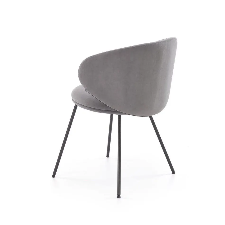 Krzesło tapicerowane K587 VELVET szare zaokrąglone I sklep meblowy MIRAT.