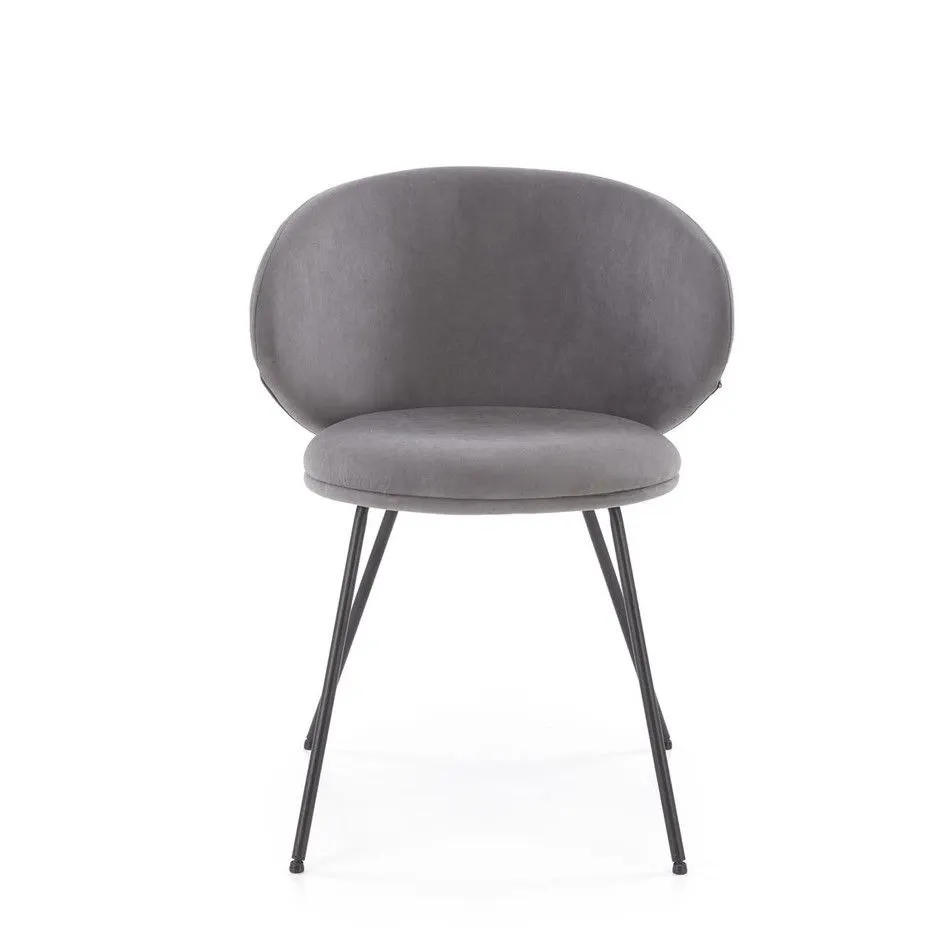 Krzesło tapicerowane K587 VELVET szare zaokrąglone I sklep meblowy MIRAT.