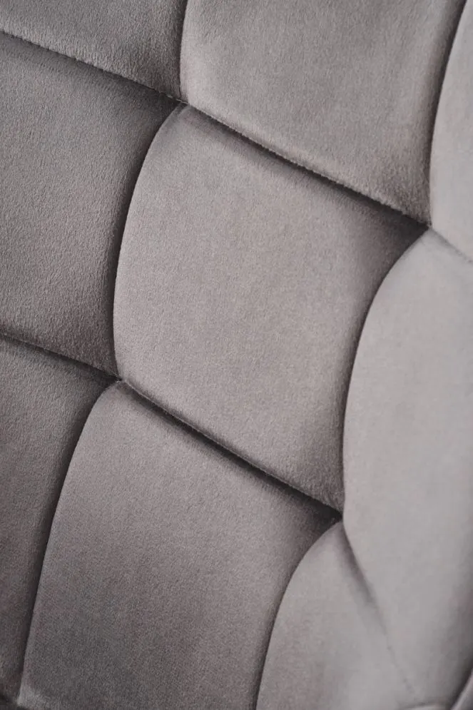 Krzesło tapicerowane K588 VELVET szare obracane pikowane I sklep meblowy MIRAT.