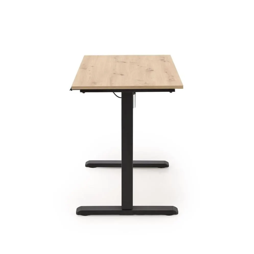 Biurko B53 czarne/dąb złoty z regulacją wysokości na metalowych nogach I sklep meblowy MIRAT.