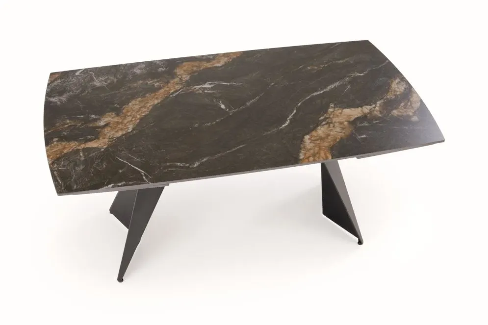 Prostokątny stół rozkładany ARMANI 165(241)x90 czarny marmur/czarny I sklep meblowy MIRAT. styl LOFT
