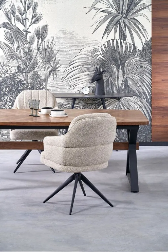 Stół rozkładany BARON 200(350)x100 orzechowy/czarny duży I sklep meblowy MIRAT. styl LOFT