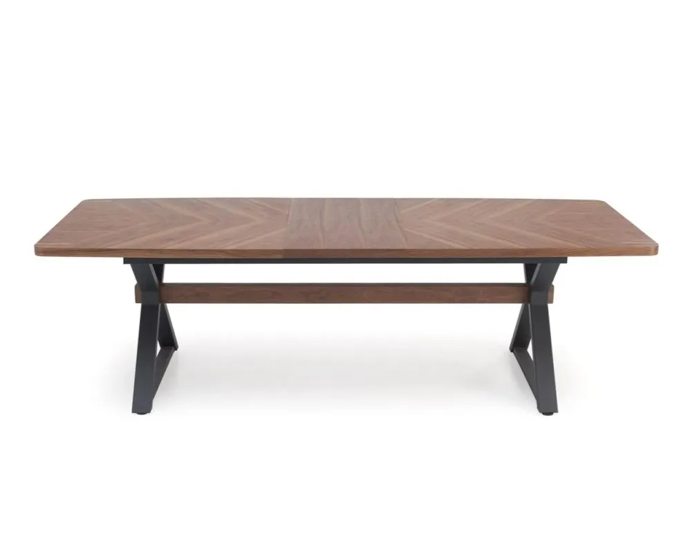 Stół rozkładany BARON 200(350)x100 orzechowy/czarny duży I sklep meblowy MIRAT. styl LOFT