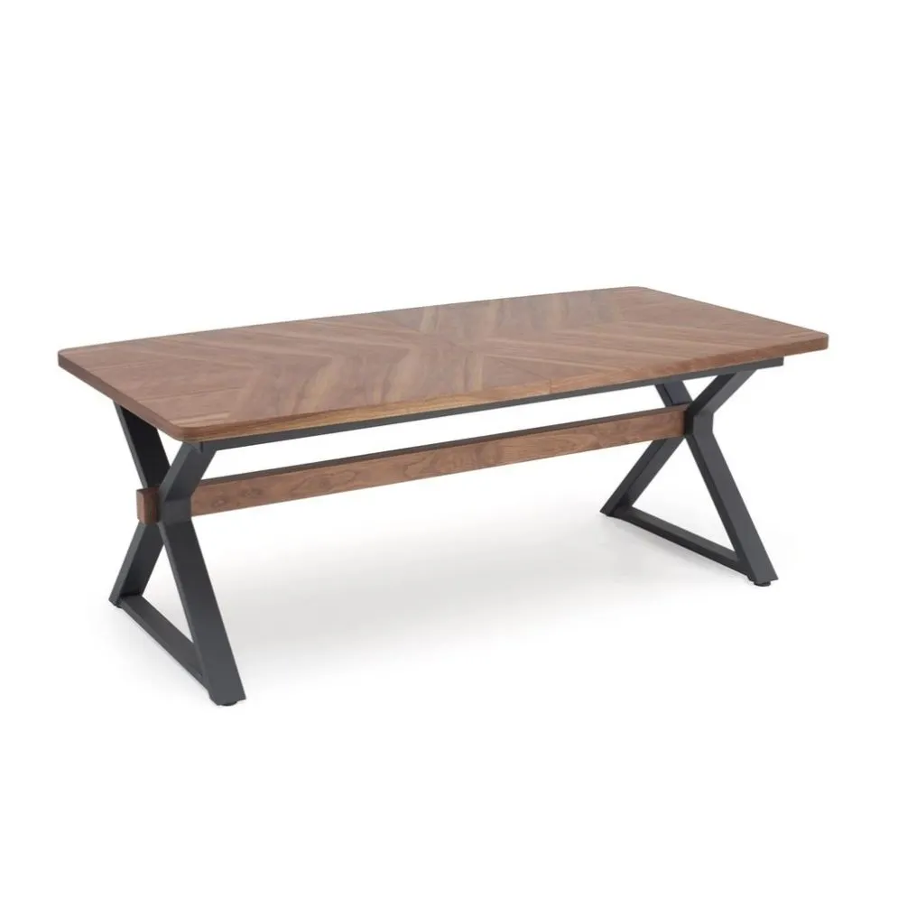 Stół rozkładany BARON 200(350)x100 orzechowy/czarny duży I sklep meblowy MIRAT. styl LOFT