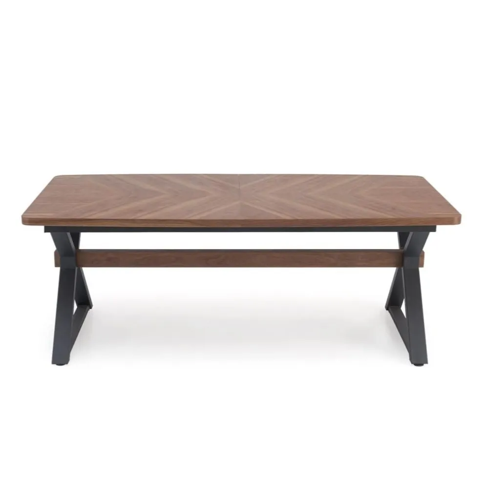 Stół rozkładany BARON 200(350)x100 orzechowy/czarny duży I sklep meblowy MIRAT. styl LOFT