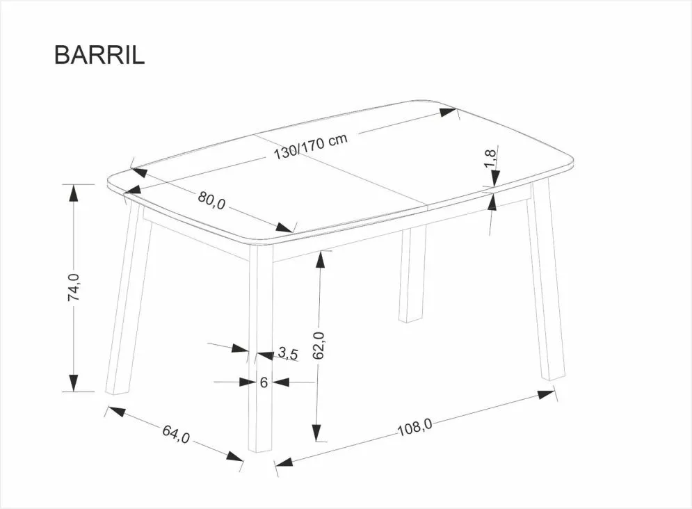 Stół rozkładany BARRIL 130(170)x80 dąb artisan/czarny loftowy I sklep meblowy MIRAT. styl LOFT