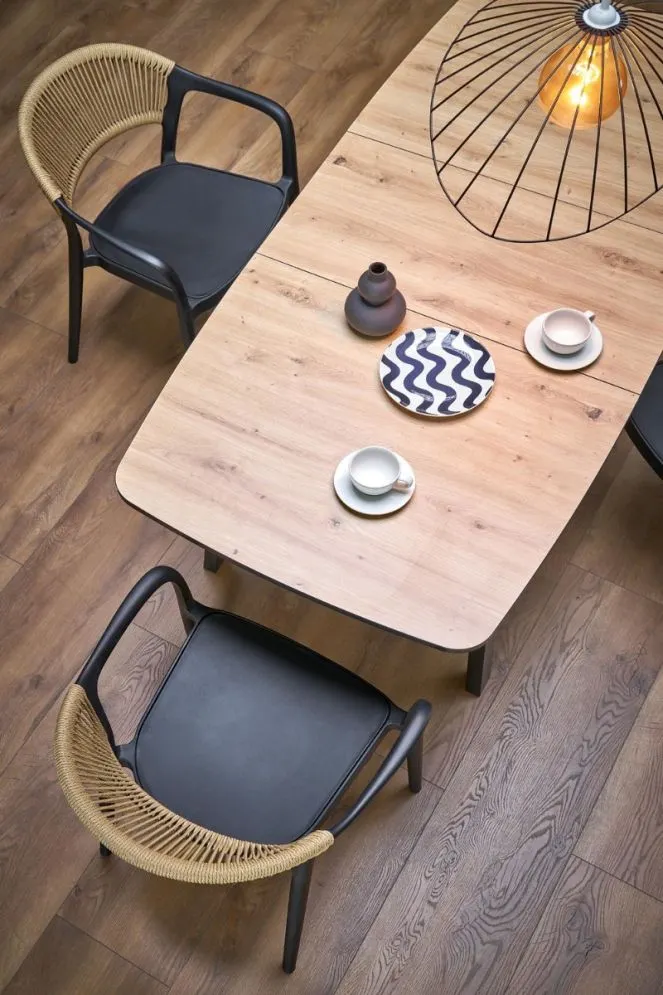 Stół rozkładany BARRIL 130(170)x80 dąb artisan/czarny loftowy I sklep meblowy MIRAT. styl LOFT