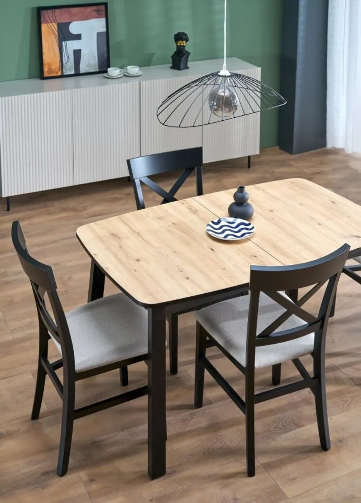 Stół rozkładany BARRIL 130(170)x80 dąb artisan/czarny loftowy I sklep meblowy MIRAT. styl LOFT