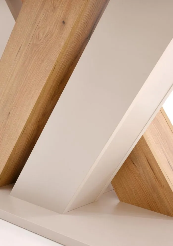 Stół do jadalni rozkładany BRANDON 160(200)x90cm kaszmir/dąb cremona mat I sklep meblowy MIRAT.