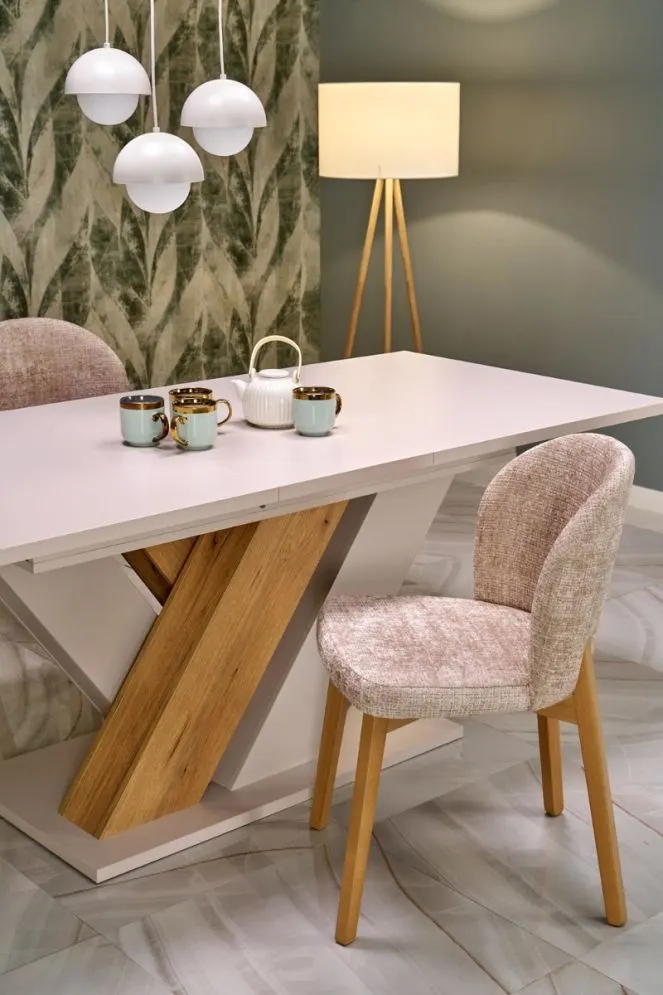 Stół do jadalni rozkładany BRANDON 160(200)x90cm kaszmir/dąb cremona mat I sklep meblowy MIRAT.