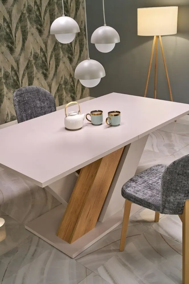 Stół do jadalni rozkładany BRANDON 160(200)x90cm kaszmir/dąb cremona mat I sklep meblowy MIRAT.