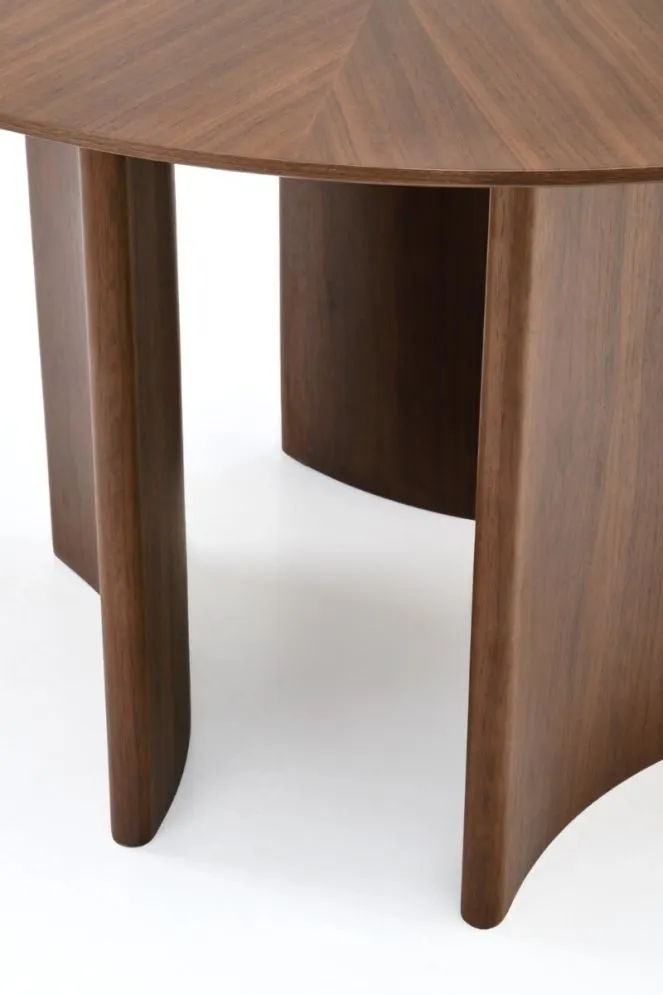 Stół okrągły CALDO 120x120 orzechowy do salonu I sklep meblowy MIRAT.