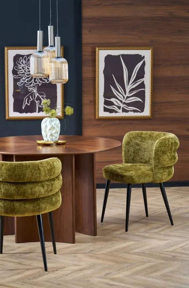 Stół okrągły CALDO 120x120 orzechowy do salonu I sklep meblowy MIRAT.