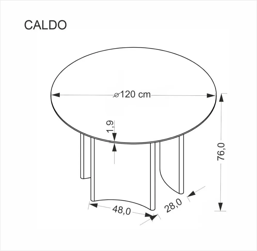 Stół okrągły CALDO 120x120 orzechowy do salonu I sklep meblowy MIRAT.