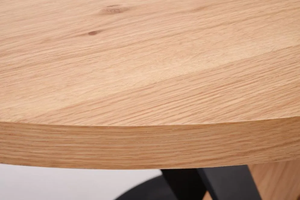 Okrągły stół rozkładany FANIS 120(160)x120 dąb naturalny/czarny I sklep meblowy MIRAT. styl LOFT