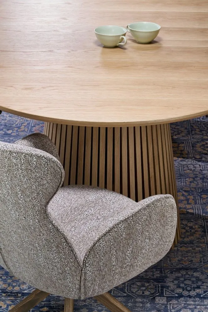 Stół rozkładany FARGO 120(210)x120 dąb naturalny okrągły I sklep meblowy MIRAT. styl SKANDYNAWSKI