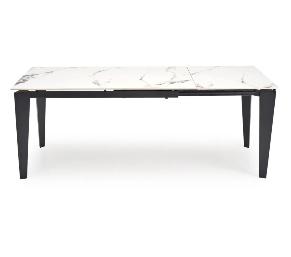 Stół rozkładany FELIX 141(201)x81 biały marmur/czarny loftowy I sklep meblowy MIRAT. styl LOFT
