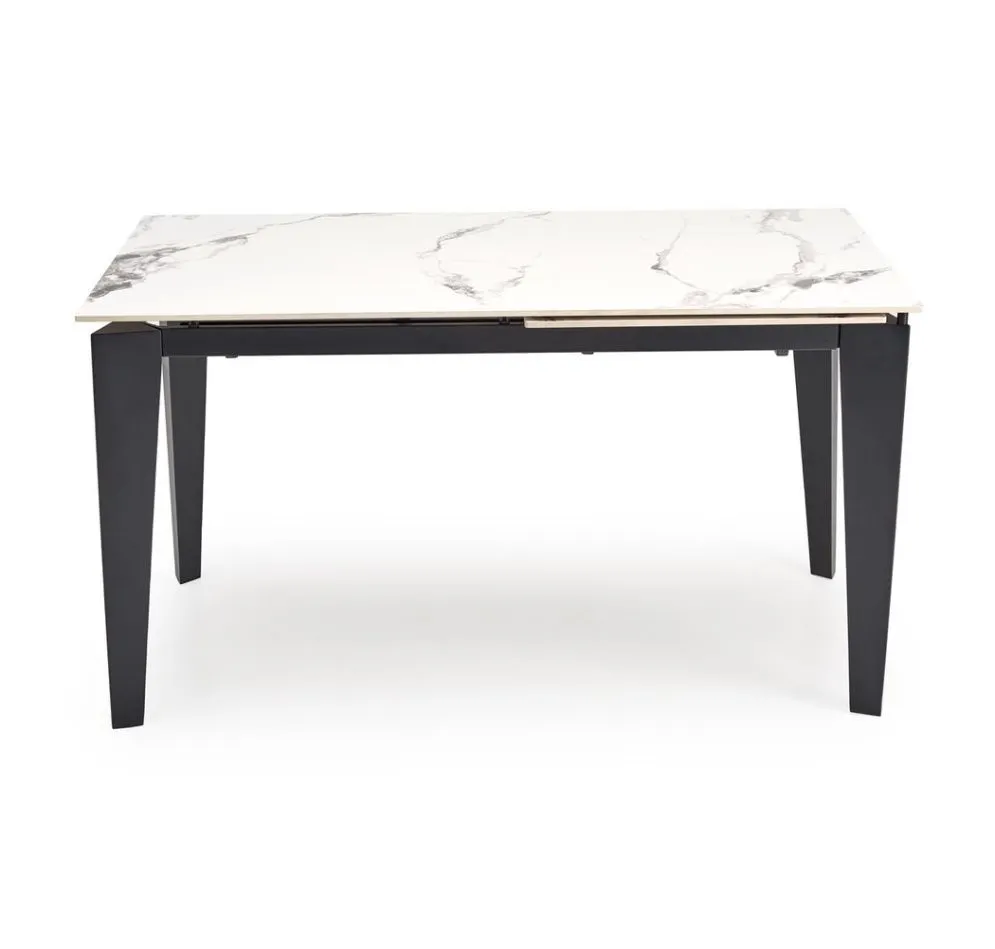 Stół rozkładany FELIX 141(201)x81 biały marmur/czarny loftowy I sklep meblowy MIRAT. styl LOFT