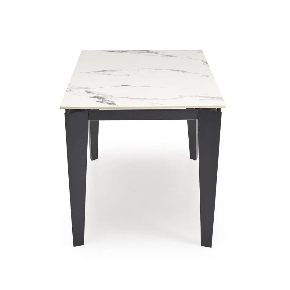 Stół rozkładany FELIX 141(201)x81 biały marmur/czarny loftowy I sklep meblowy MIRAT. styl LOFT