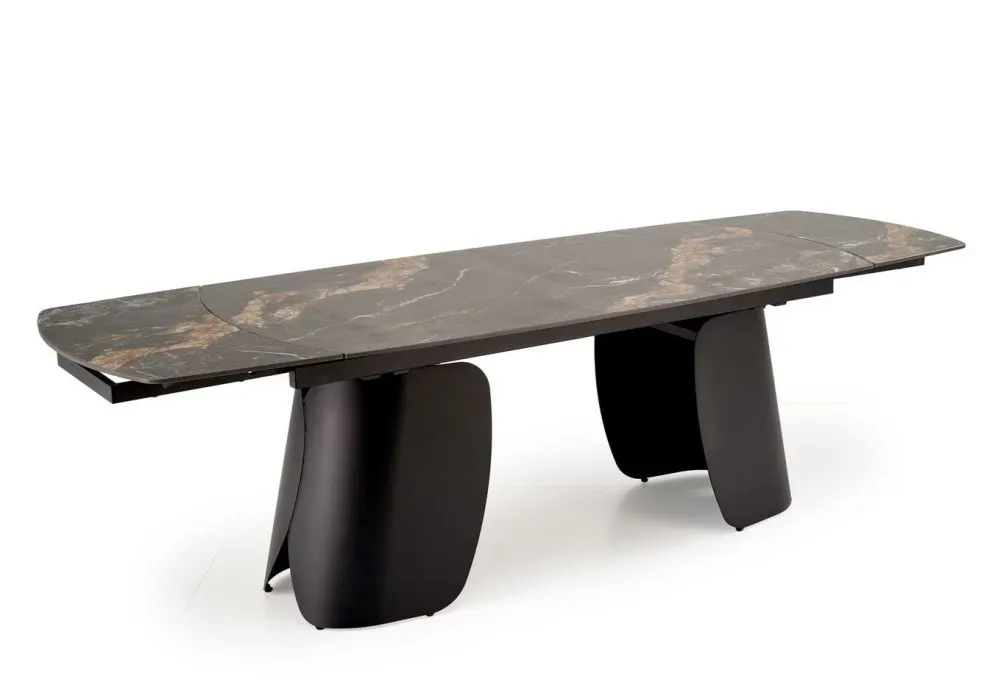 Loftowy stół rozkładany FORUM 180(260)x90 czarny marmur/czarny I sklep meblowy MIRAT. styl LOFT