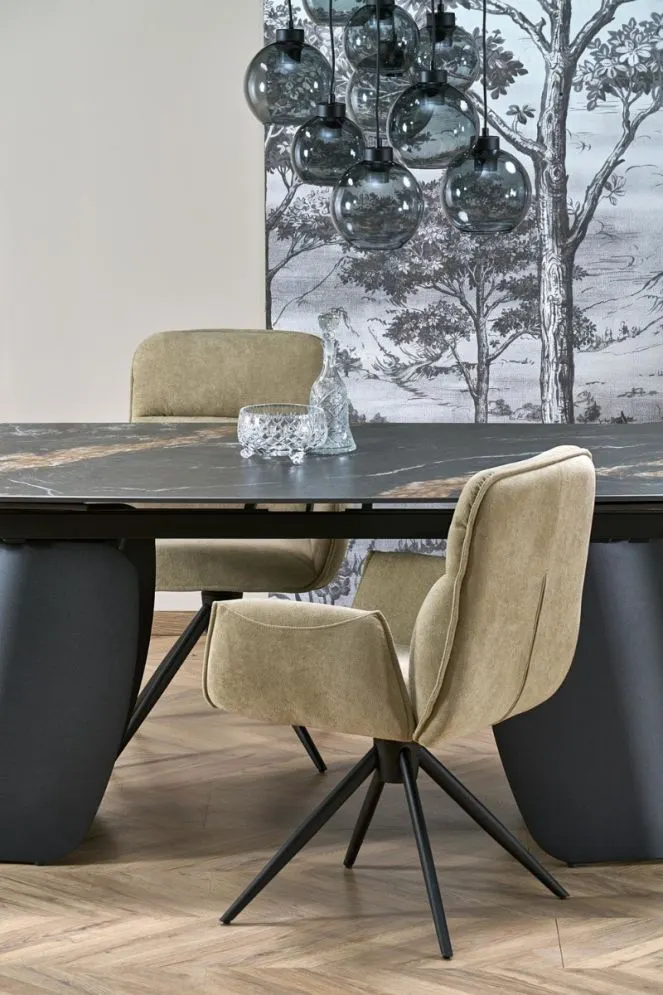 Loftowy stół rozkładany FORUM 180(260)x90 czarny marmur/czarny I sklep meblowy MIRAT. styl LOFT